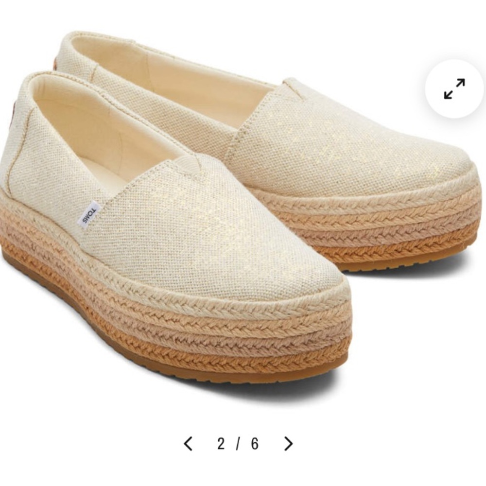 TOMS Women's Beige Espadrille Flats